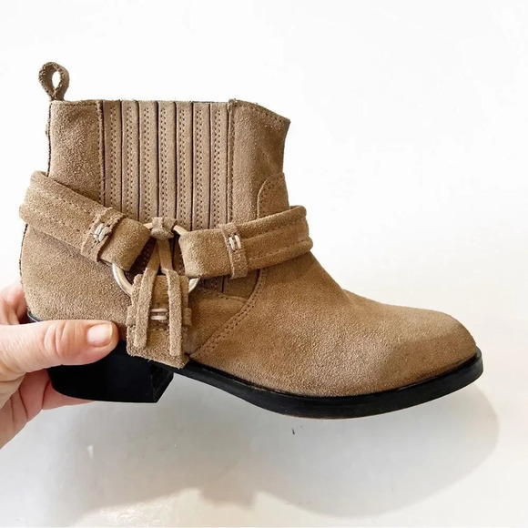 Diesel Harless Taupe Suede Western Ankle Boot Women’s Size 37 EU Coastal Cowgirl - Picture 2 of 14